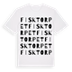 White t-shirt med Fisktorpet ordlek t-shirt