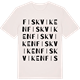 Vintage White t-shirt med Fiskviken ordlek t-shirt