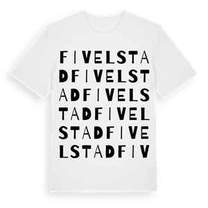 Fivelstad ordlek t-shirt – ekologisk bomull t-shirt från Pinshirt