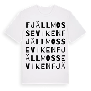 Fjällmosseviken ordlek t-shirt – ekologisk bomull t-shirt från Pinshirt