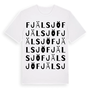 Fjälsjö ordlek t-shirt – ekologisk bomull t-shirt från Pinshirt