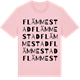 Pink Cotton t-shirt med Flämmestad ordlek t-shirt