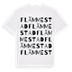White t-shirt med Flämmestad ordlek t-shirt