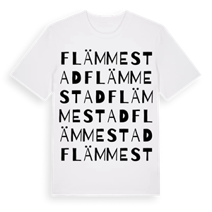 Flämmestad ordlek t-shirt – ekologisk bomull t-shirt från Pinshirt