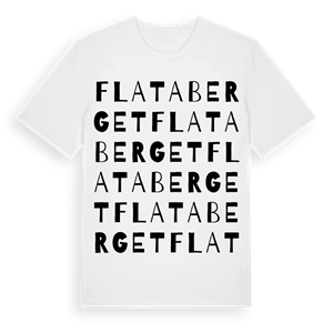 Flata berget ordlek t-shirt – ekologisk bomull t-shirt från Pinshirt