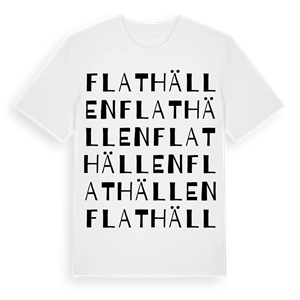 Flathällen ordlek t-shirt – ekologisk bomull t-shirt från Pinshirt