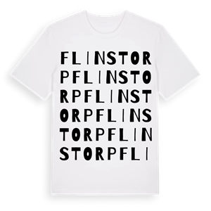 Flinstorp ordlek t-shirt – ekologisk bomull t-shirt från Pinshirt