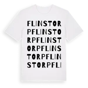 Flinstorp ordlek t-shirt – ekologisk bomull t-shirt från Pinshirt