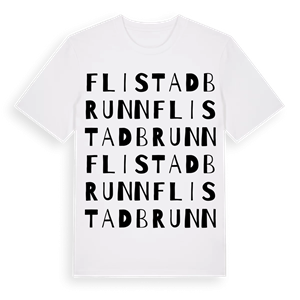 Flistad brunn ordlek t-shirt – ekologisk bomull t-shirt från Pinshirt