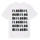 White t-shirt med Flogön ordlek t-shirt