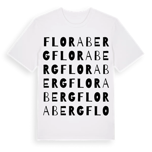 Floraberg ordlek t-shirt – ekologisk bomull t-shirt från Pinshirt