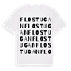 White t-shirt med Flostugan ordlek t-shirt