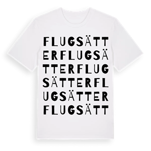 Flugsätter ordlek t-shirt – ekologisk bomull t-shirt från Pinshirt