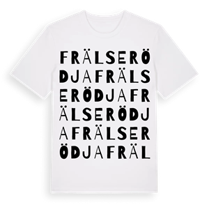 Frälserödja ordlek t-shirt – ekologisk bomull t-shirt från Pinshirt