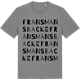 Mid Heather Gray t-shirt med Fransmansbacke ordlek t-shirt