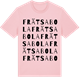 Pink Cotton t-shirt med Frätsabola ordlek t-shirt