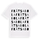 White t-shirt med Frätsabola ordlek t-shirt