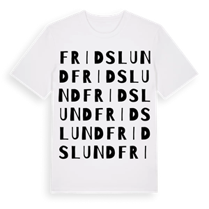 Fridslund ordlek t-shirt – ekologisk bomull t-shirt från Pinshirt