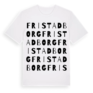 Fristadborg ordlek t-shirt – ekologisk bomull t-shirt från Pinshirt