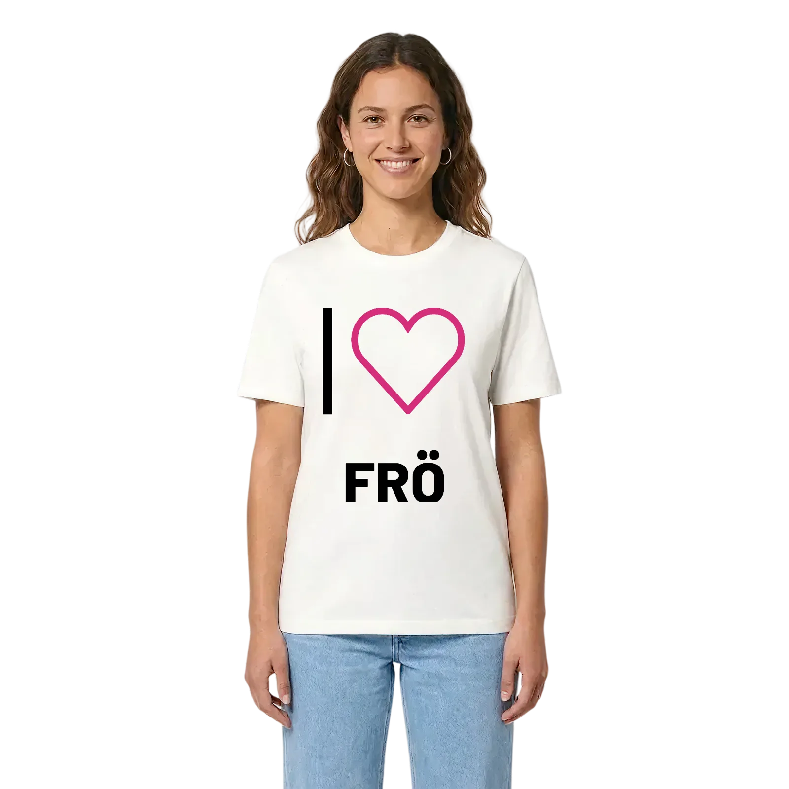 Jag älskar Frö t-shirt stort tryck – White, i miljö