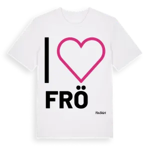 Jag älskar Frö t-shirt stort tryck – ekologisk bomull t-shirt från Pinshirt