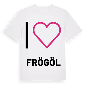 Jag älskar Frögöl t-shirt stort tryck – ekologisk bomull t-shirt från PinShirt