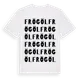 White t-shirt med Frögöl ordlek t-shirt