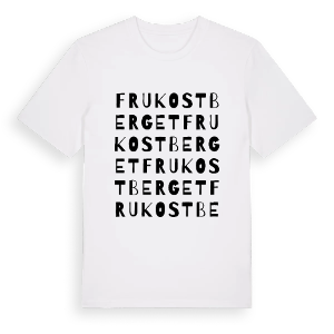 Frukostberget ordlek t-shirt – ekologisk bomull t-shirt från Pinshirt