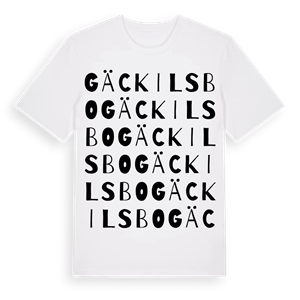 Gäckilsbo ordlek t-shirt – ekologisk bomull t-shirt från Pinshirt