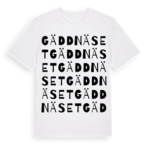 Gäddnäset ordlek t-shirt – ekologisk bomull t-shirt från PinShirt