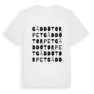 Gäddötorpet ordlek t-shirt – ekologisk bomull t-shirt från PinShirt