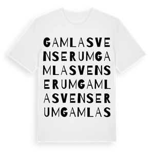 Gamla Svenserum ordlek t-shirt – ekologisk bomull t-shirt från Pinshirt