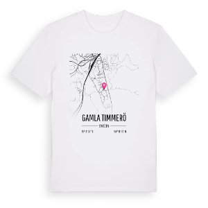 Gamla Timmerö karta t-shirt – ekologisk bomull t-shirt från Pinshirt
