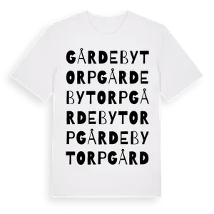 Gårdebytorp ordlek t-shirt – ekologisk bomull t-shirt från Pinshirt