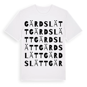Gärdslätt ordlek t-shirt – ekologisk bomull t-shirt från Pinshirt