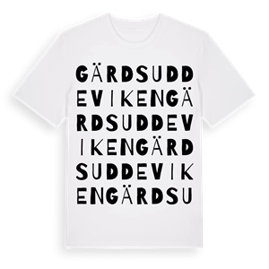 Gärdsuddeviken ordlek t-shirt – ekologisk bomull t-shirt från Pinshirt