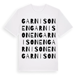 Garnisonen ordlek t-shirt – ekologisk bomull t-shirt från Pinshirt