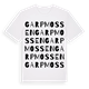 White t-shirt med Garpmossen ordlek t-shirt