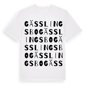 Gässlingsbo ordlek t-shirt – ekologisk bomull t-shirt från Pinshirt