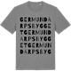 Mid Heather Gray t-shirt med Germundarpsbygget ordlek t-shirt
