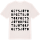 Vintage White t-shirt med Getsjötorp ordlek t-shirt