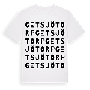 Getsjötorp ordlek t-shirt – ekologisk bomull t-shirt från Pinshirt