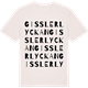 Vintage White t-shirt med Gisslerlyckan ordlek t-shirt