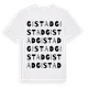 White t-shirt med Gistad ordlek t-shirt