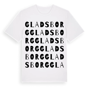 Gladsborg ordlek t-shirt – ekologisk bomull t-shirt från Pinshirt