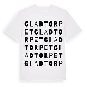 Gladtorpet ordlek t-shirt – ekologisk bomull t-shirt från Pinshirt
