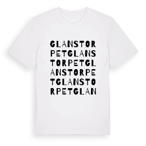 Glanstorpet ordlek t-shirt – ekologisk bomull t-shirt från Pinshirt