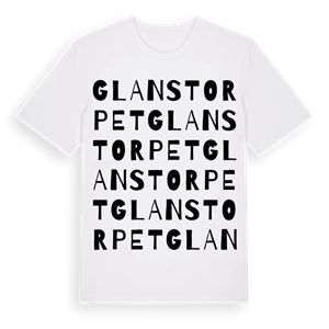 Glanstorpet ordlek t-shirt – ekologisk bomull t-shirt från Pinshirt