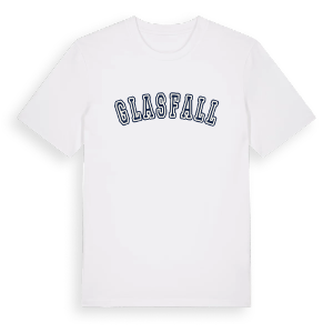 Glasfall college t-shirt – ekologisk bomull t-shirt från PinShirt