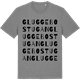 Mid Heather Gray t-shirt med Gluggebostugan ordlek t-shirt